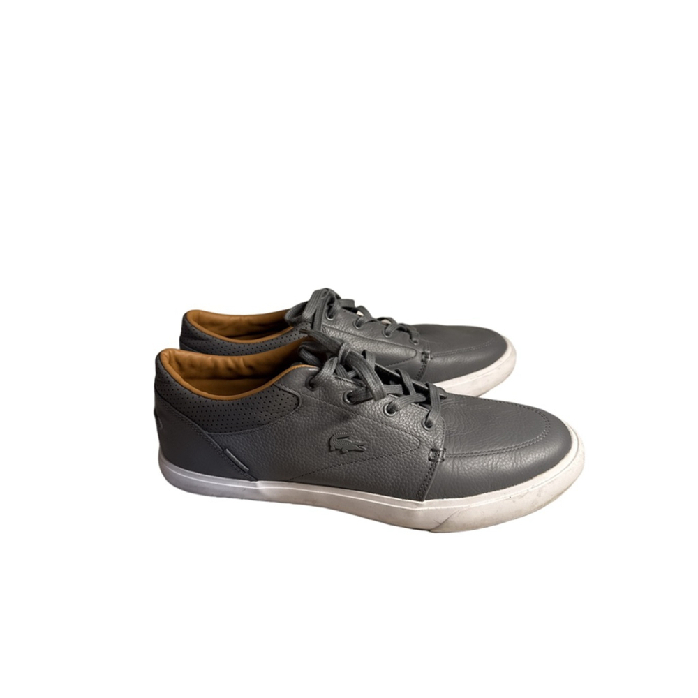 Lacoste Bayliss Vulc G416 Men’s Sneakers Grey Pebbled Leather Size 9 Casual Shoe